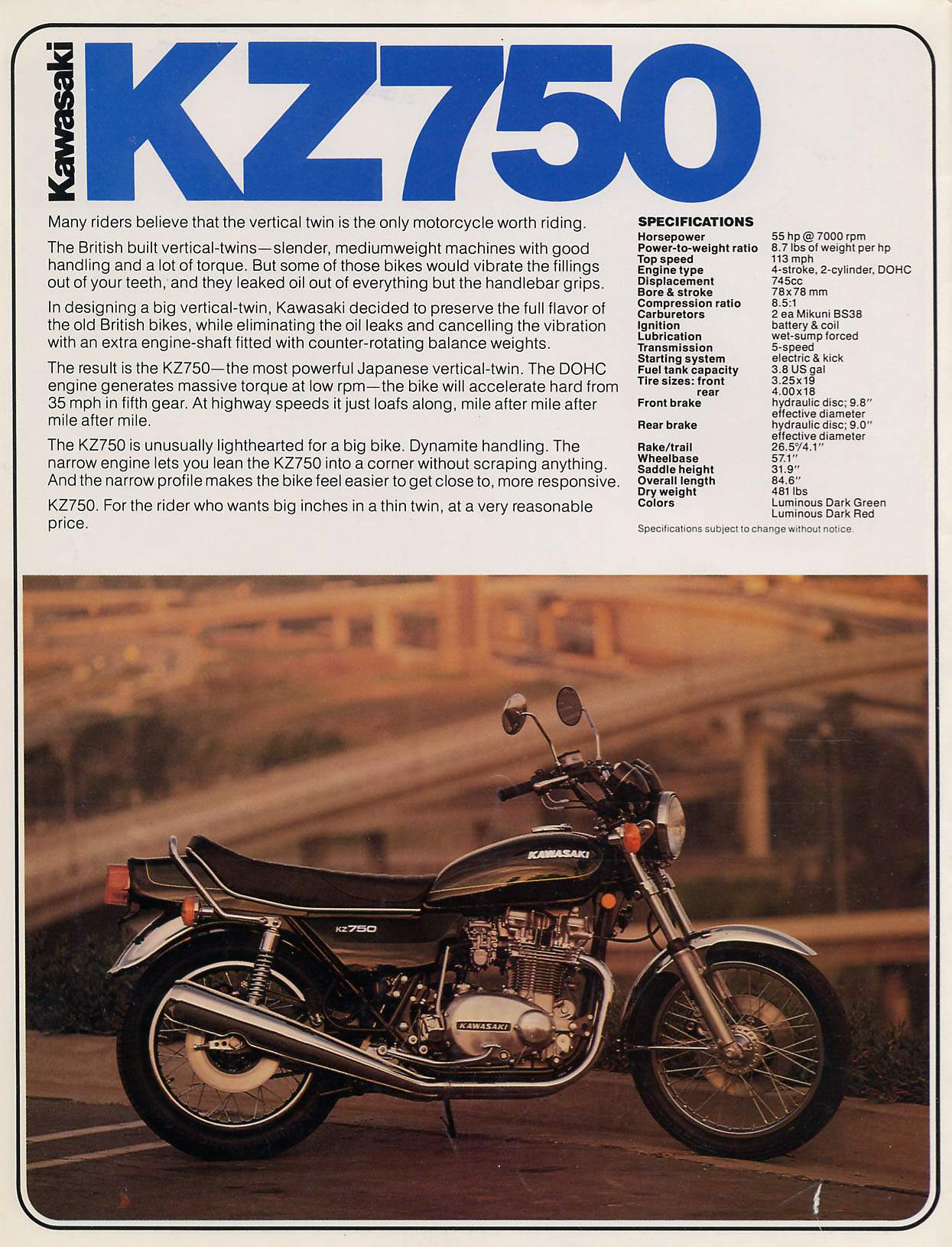 kawasaki 750 road star z2